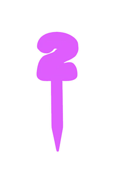 OEM Topper tort, "2", zi de nastere, aniversare,150 X 53 mm mov deschis