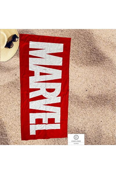 Explore Home , Marvel, Written, Beach, Towel - Red