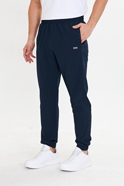 Marco Ferry Men's Stretchfit Flexible Elastic Long Sweatpants Navy Blue 2663-L