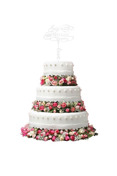 OEM Topper tort, "JUST MARRIED-LOVE", nunta, petrecere 20.5 x 14, 5 cm alb ivory