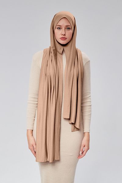 Sonbaharmoda Women's Hijab Combed Shawl Ready Practical Snap-On Easily Wear Long Four Seasons Cotton Shawl