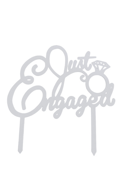 OEM Decoratiune tort, "JUST ENGAGED" topper ring of love, petrecerea burlacit...