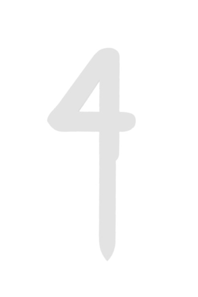 OEM Topper tort, "4", happy anniversary,150 X 63 mm alb ivory