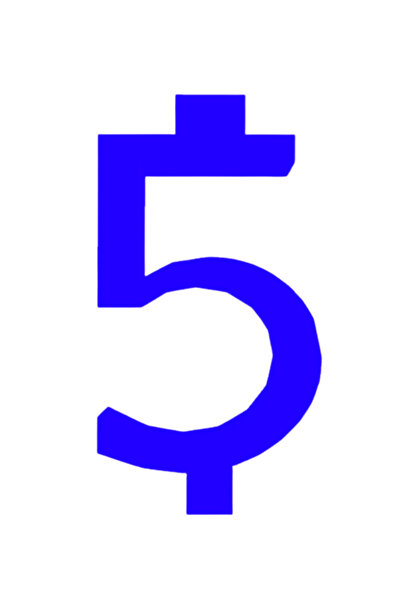 OEM Topper tort tip suport lumanare, "5", zi de nastere,100 X 54 mm albastru