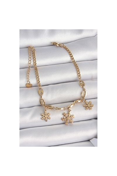 Skygo 316L Steel Gold Color Dangle Snowflake Model Women's Bracelet - Tj-Bb6946