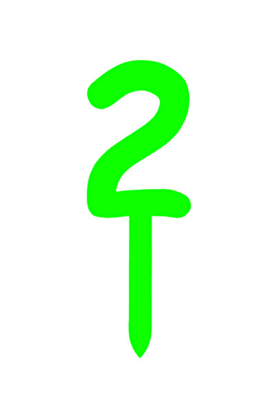 OEM Topper tort, "2", happy anniversary,150 X 53 mm verde