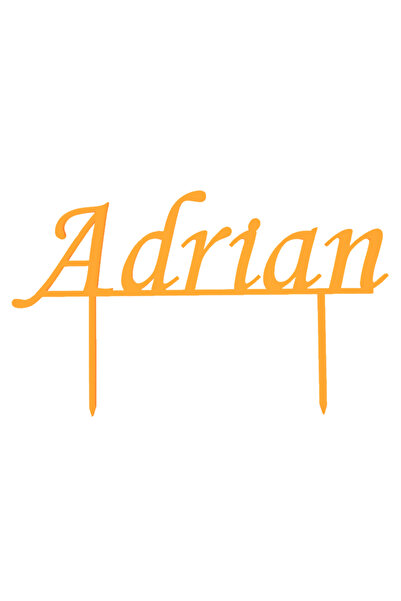 OEM Topper tort, "ADRIAN", zi de nastere, aniversare 11,3 x 18,9 cm portocaliu