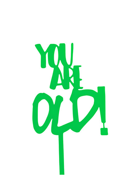 OEM Decoratiune topper tort "You are old", 9 x 15 cm, Verde