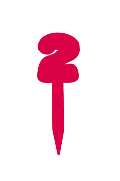 OEM Topper tort, "2", zi de nastere, aniversare,150 X 53 mm roz zmeuriu