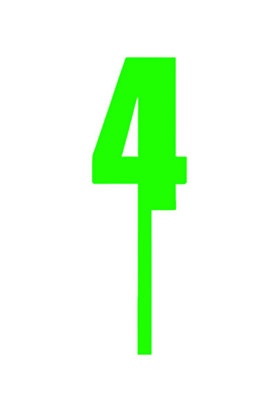 OEM Topper tort, "4", happy birthday,100 X 32 mm verde