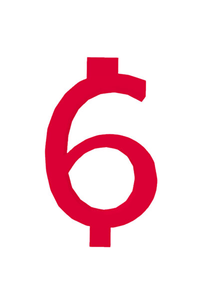 OEM Свещник за торта, "6", рожден ден, 100 X 60 мм, малиново розов