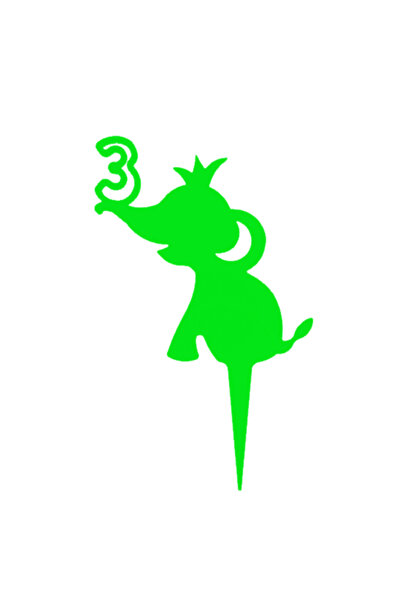 OEM Topper tort, "3", zi de nastere,137 X 85 mm verde