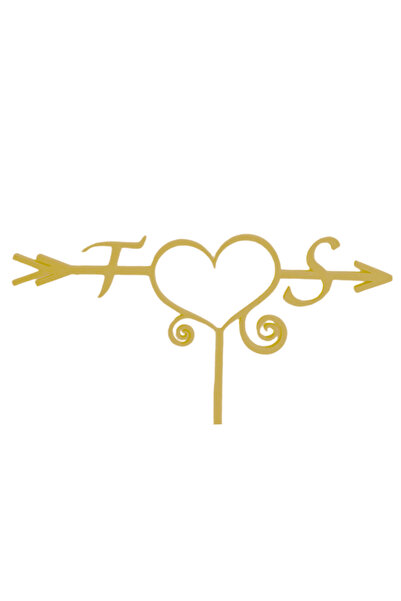 OEM Decoratiune topper tort, "INITIALE T SI S" unirea initialelor in iubire, ...