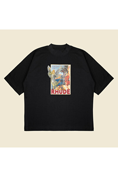 Tarzsokak نسيج سميك من القطن يسمح بمرور الهواء للجنسين بطباعة Rhude Angel مقا...