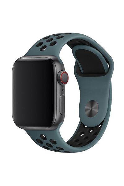 REDz Accessories Curea sport perforată pentru Apple Watch, silicon, turcoaz-negru - 38/40/41 mm, medie