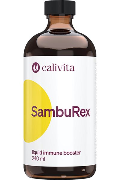 Calivita SambuRex Nutritional Immunity Complex Black Elderberry Extract Echinacea Vitamin C & Zinc - (240 ml)