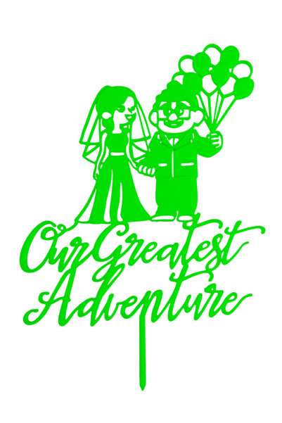 OEM Decoratiune tort, "OUR GREATEST ADVENTURE", topper jurnalul nostru de cal...