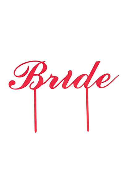 OEM Decoratiune topper tort "Bride", Rosu, 13 cm