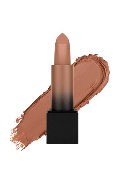 HUDA BEAUTY Power Bullet Matte Lipstick – STAYCATION | Bold Burgundy Shade with Warm Undertones 3g