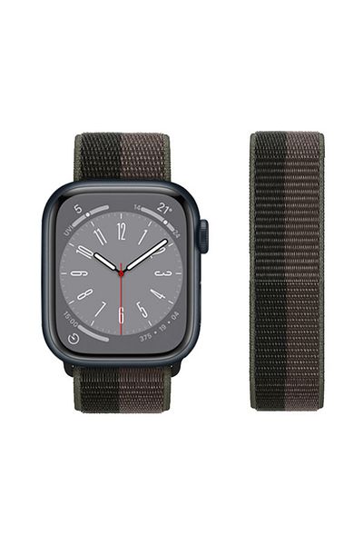 REDz Accessories Nylon Strap, For Apple Watch, Hedgehog, Elastic, Two Colors, Black-khaki - 44/45/46/49 Mm