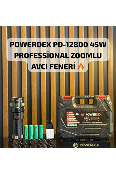 powerdex Pd-12800 45 Watt 4500 Lümen Zoomlu Profesyonel Avcı El Feneri