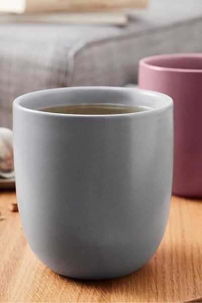 Tchibo 2 Pcs Drinking Mugs, Pink And Grey