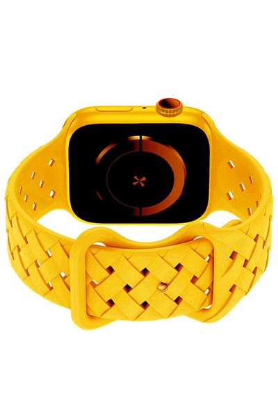 REDz Accessories Twisted Loop Strap For Apple Watch, Silicone, Adjustable, Sport, Yellow - 38/40/41 Mm