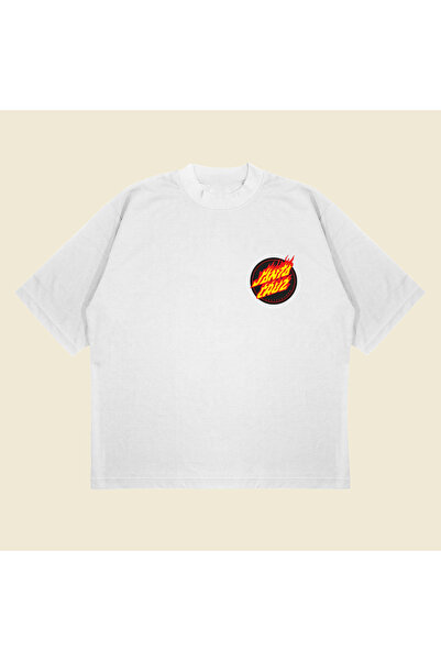 Tarzsokak Flaming Dot Santa Cruz Imprimat Oversize Unisex Bumbac Tesatura gro...