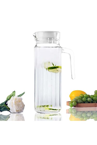 PUFO Elegant Simply glass carafe for water, lemonade or juice, 1L, transparent