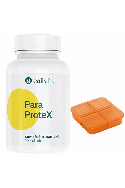 Calivita Paraprotex Dietary Supplement Set And Pill Box Recommended Antiparasitic (100 TABLETS) -
