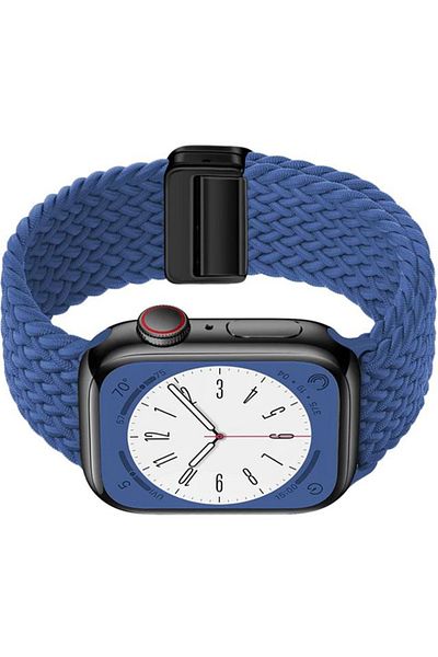 REDz Accessories Curea Solo Loop, închidere magnetică, compatibilă cu Apple Watch, reglabilă, albastră - 38/40/41 mm