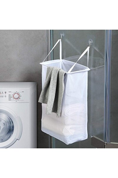COOYA Laundry Basket For Hanging Clothes With Hooks,space Saving,foldable And Durable,40x24x14cm