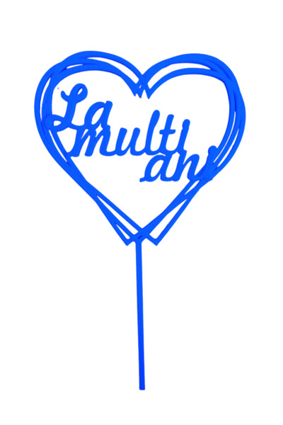 OEM Topper tort, "LA MULTI ANI", zi de nastere 17 x 10 cm albastru