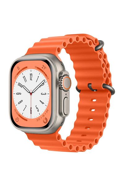 REDz Accessories Sport Band For Apple Watch, Breathable, Waves Pattern, Orange - 44/45/46/49 Mm