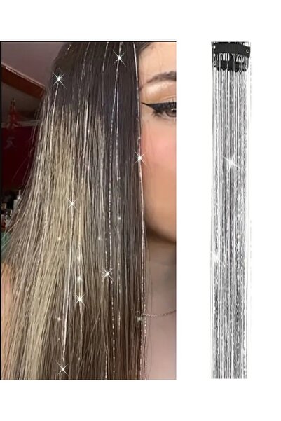 Mina Peruk Gri / Klipsli Hair Tinsel Saç Simi - Htk11