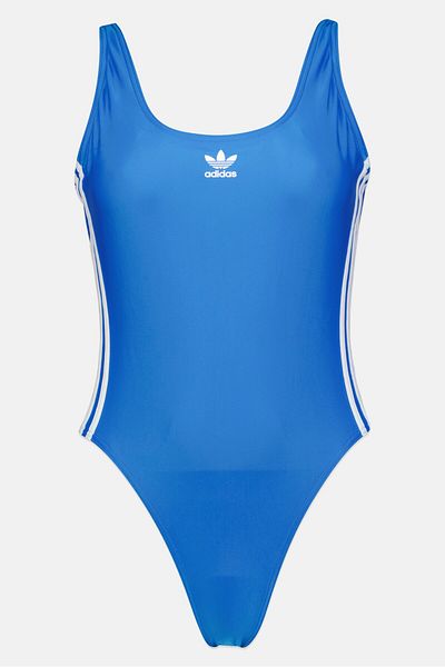 adidas Women Brand Logo Non Padded Competitive Swimsuit, Blue