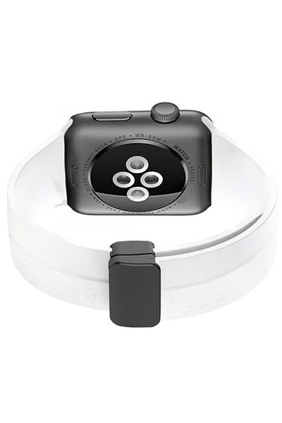 REDz Accessories Curea magnetică moale, silicon pentru Apple Watch, magnetică, sport, albă - 38/40/41 mm