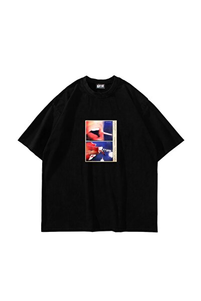 Tarzsokak Forget & Remember Imprimat Oversize Unisex Negru