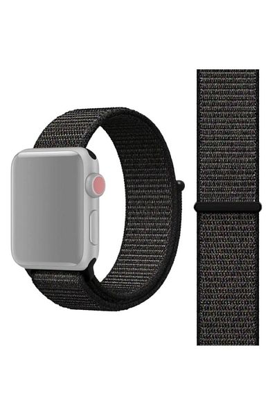 REDz Accessories Nylon Sport Strap For Apple Watch, Buckle Closure, Multicolor, Black - 44/45/46/49 Mm