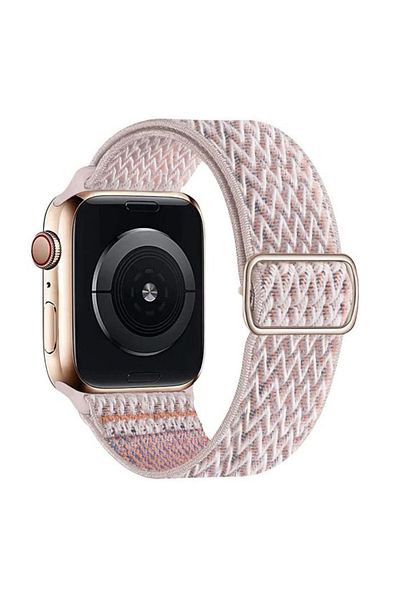 REDz Accessories Nylon Elastic Strap, Compatible with Apple Watch, Adjustable, Sand-Pink - 38/40/41 mm