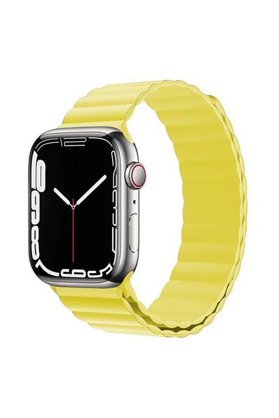 REDz Accessories Magnetic Silicone Strap For Apple Watch, Silicone Loop, Yellow - 38/40/41 Mm