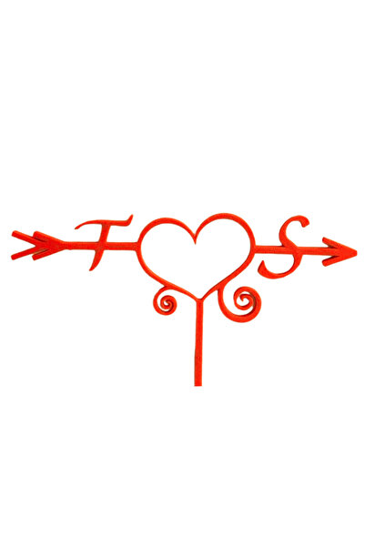 OEM Decoratiune topper tort, "INITIALE T SI S" unirea initialelor in iubire, ...