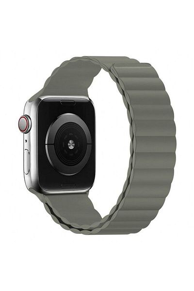 REDz Accessories Curea magnetică din silicon pentru Apple Watch, buclă din silicon, gri - 38/40/41 mm