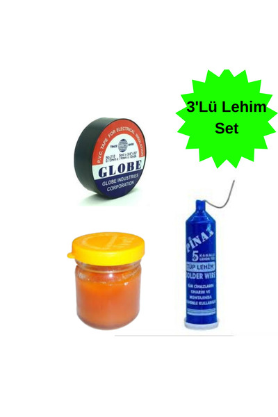 HAFSER 3'Lü Lehim Seti Lehim Teli Lehim Pastası Elektrik Bandı