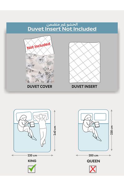 Donetella Printed Duvet Cover Set 6-Pcs – King Size 220x240 cm, Microfiber Fabric, No Filler Inside