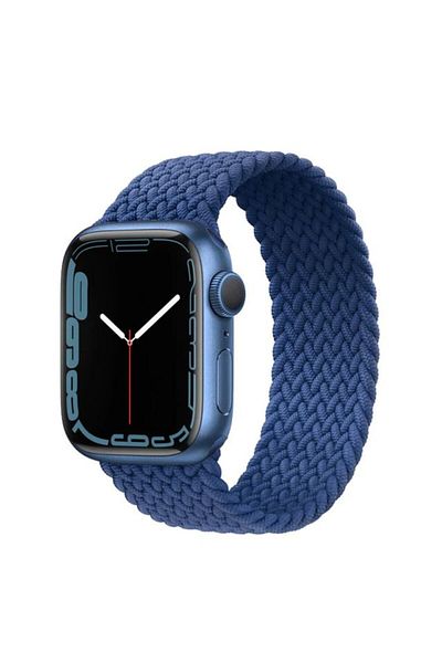 REDz Accessories Curea Solo Loop, compatibilă cu Apple Watch, elastică, bleumarin - 38/40/41 mm, medie