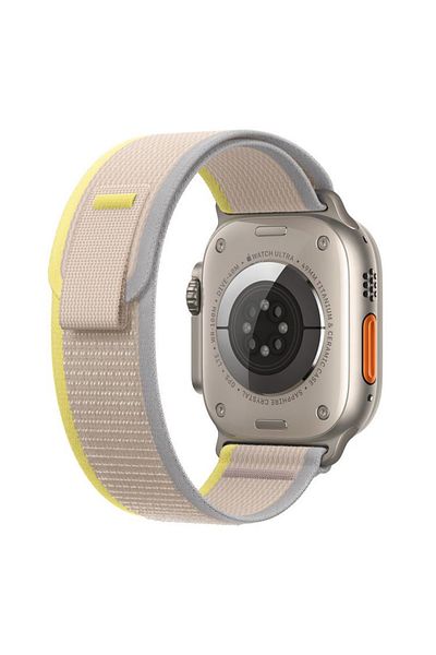 REDz Accessories Curea Trail Loop, nailon, compatibilă cu Apple Watch, Hedgehog, gri/galben - 38/40/41 mm