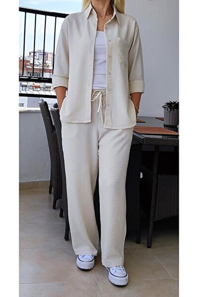 EKAY Linen Bottom Top Set (Pants Length 100cm)