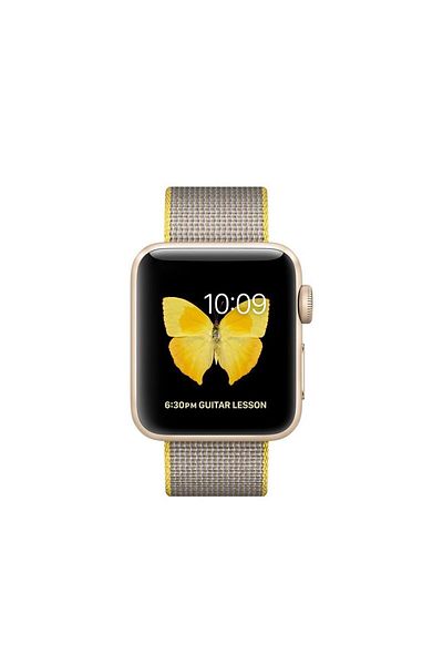 REDz Accessories Sport Strap Compatible with Apple Watch, Woven Nylon, Textile, Gray-Yellow - 38/40/41 mm