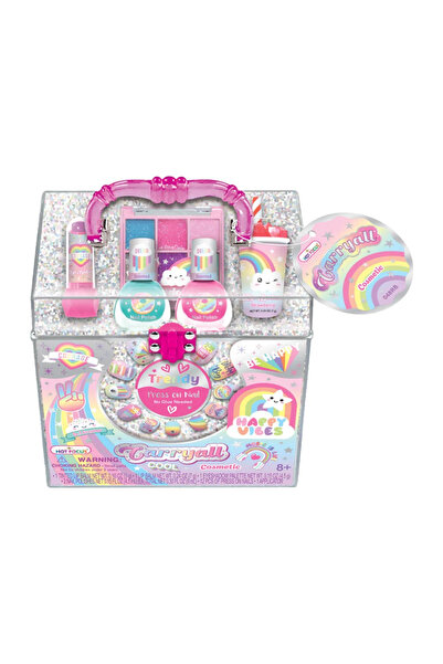 Feyza Oyuncak Hot Focus Çocuk Çantalı Makyaj Kozmetik Seti - Göz Farı Paleti, Takma Tırnak, Dudak Balmı ve Oje